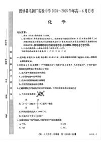 安徽省蚌埠市固镇县毛钽厂实验中学2024-2025学年高一下学期6月月考化学试卷