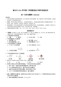 浙江省丽水市2024-2025学年高一下学期6月期末考试化学试卷（Word版附答案）