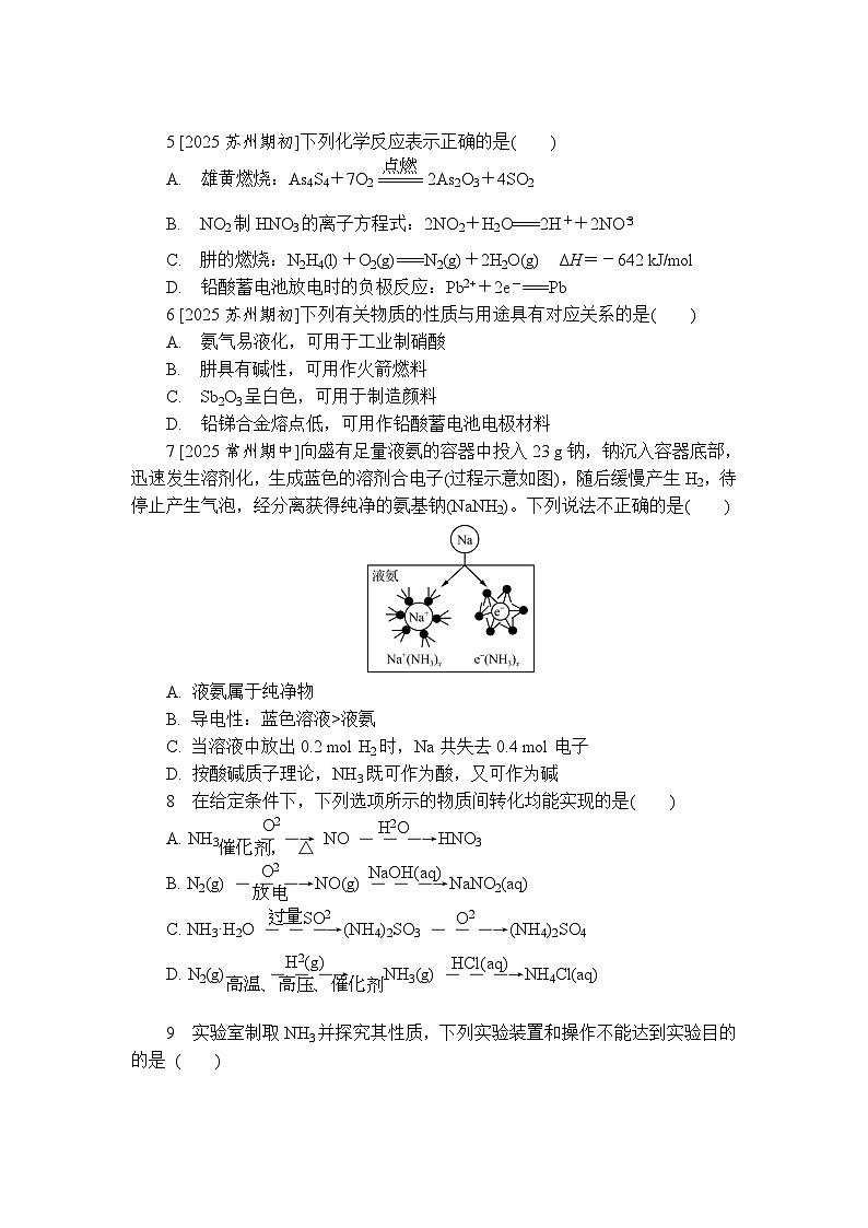 2026年高考化学第一轮基础练习--第17讲 氮及其化合物(含答案)第2页