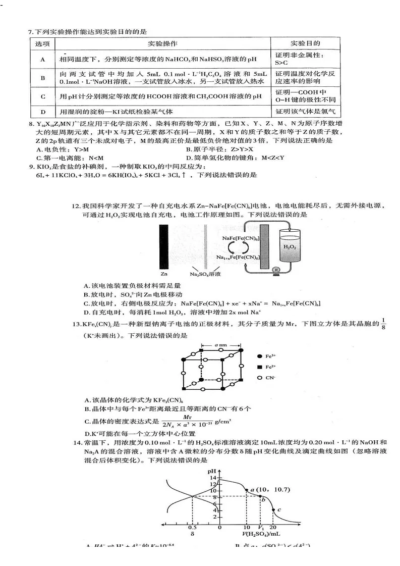 2025届江西省南昌市高三第一次模拟-化学试题(含答案)第2页