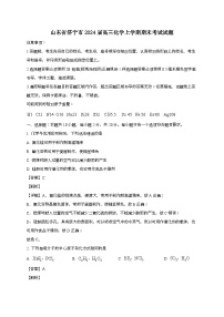 山东省济宁市2024届高三化学上学期期末考试试题[有解析]