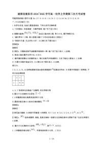 湖南省衡阳市2024~2025学年高一化学上学期第三次月考试卷（附解析）