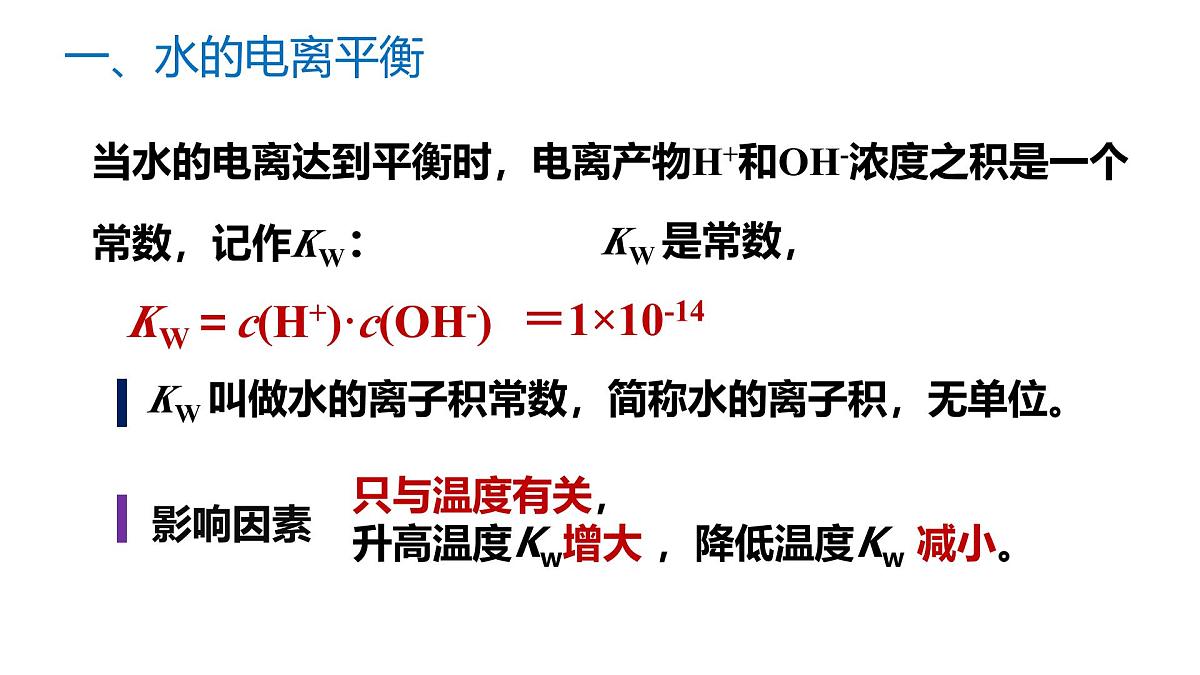 苏教版高中化学选择性必修第一册3.1.3《水的电离平衡》课件第6页