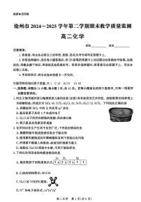 河北省沧州市2024-2025学年高二下学期7月期末考试化学试卷(PDF版附解析)