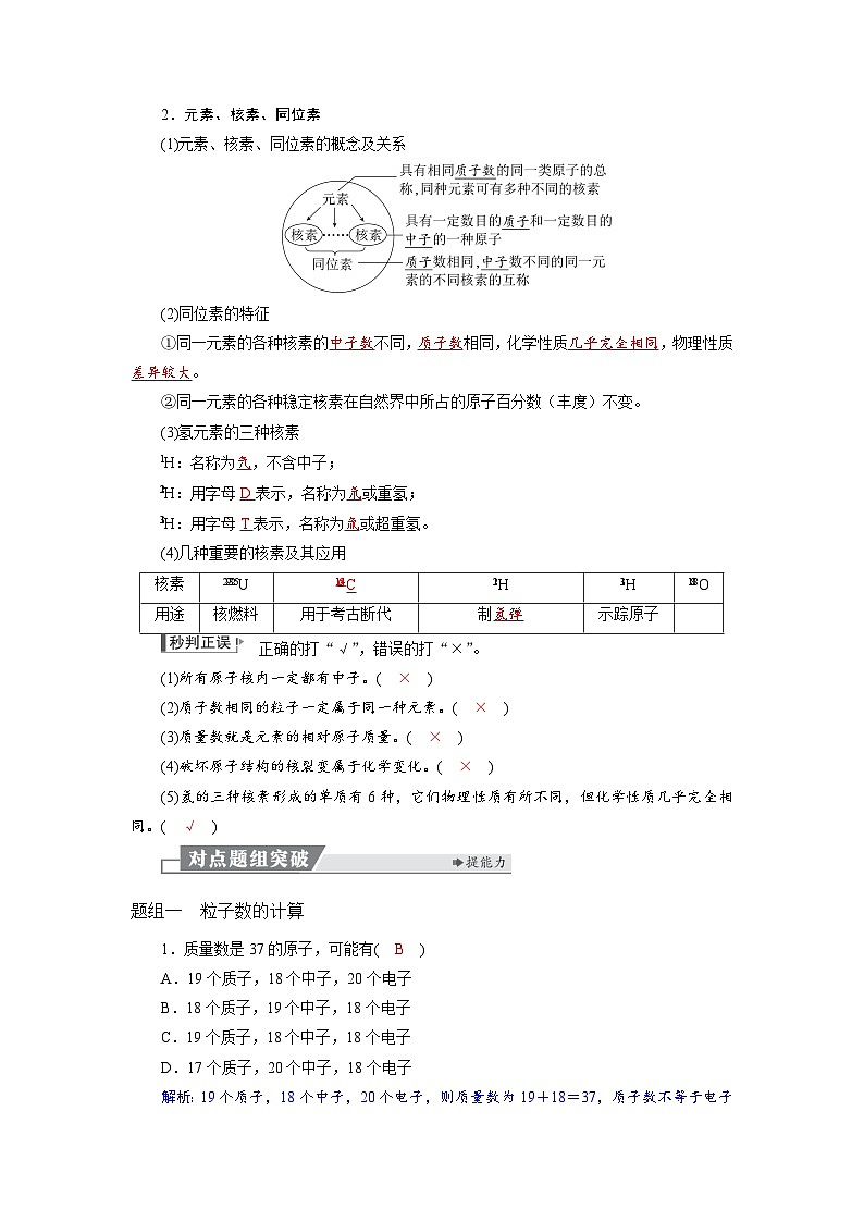 高考化学精品【一轮复习】讲义练习第六章 第二十六讲 原子结构 核外电子排布第2页