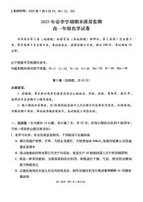 云南省保山市2024-2025学年高一下学期7月期末质量监测化学试卷含答案解析