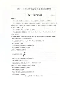 山东省济宁市2024-2025学年高一下学期期末考试化学试卷（PDF版附答案）