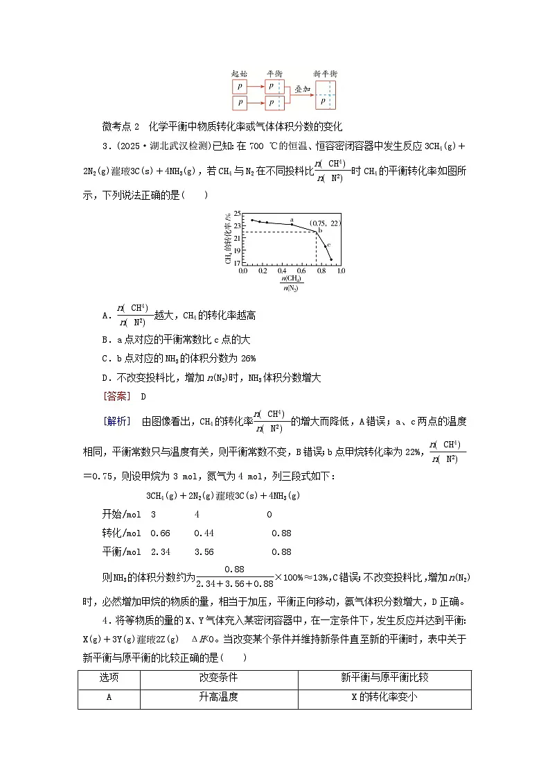 2026版高考化学一轮总复习考点突破练习第七章第32讲化学平衡状态及平衡移动考点二化学平衡的移动第2页