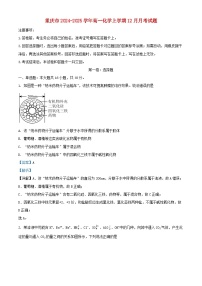 重庆市2024_2025学年高一化学上学期12月月考试题含解析 (1)