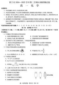 青海省西宁市2024-2025学年高一下学期期末考试化学试题（PDF版附答案）