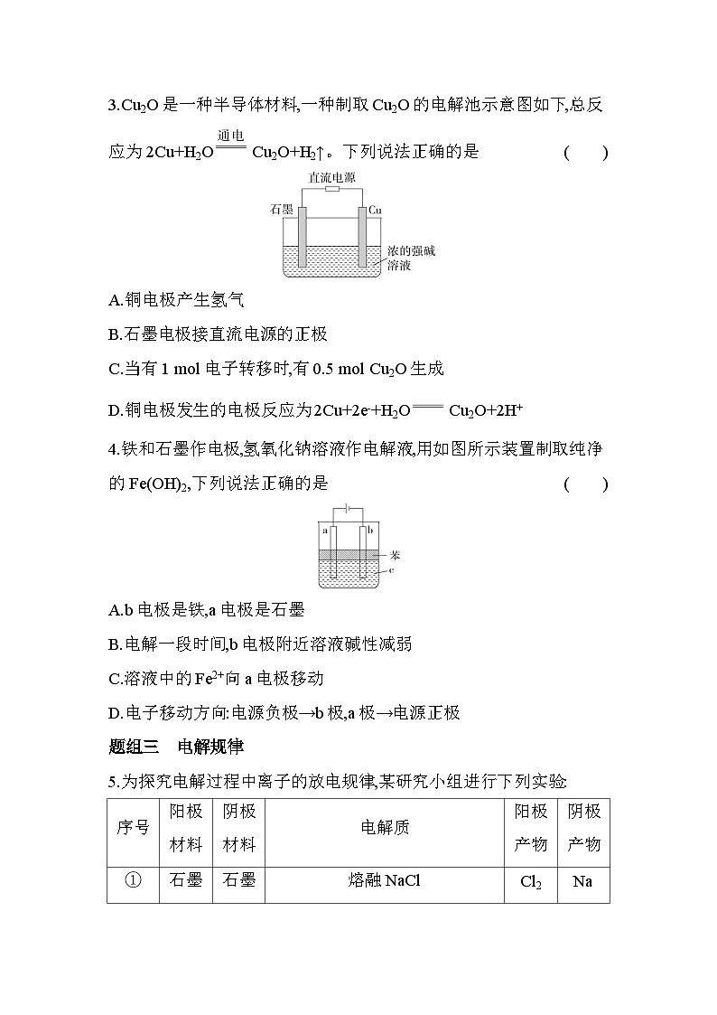 1.3.1电解的原理分层训练(含答案解析)-鲁科版高中化学高二上册(选必一)第2页