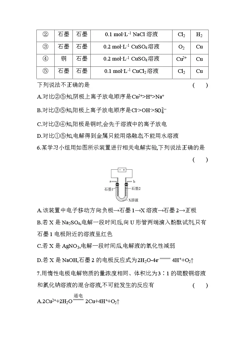 1.3.1电解的原理分层训练(含答案解析)-鲁科版高中化学高二上册(选必一)第3页