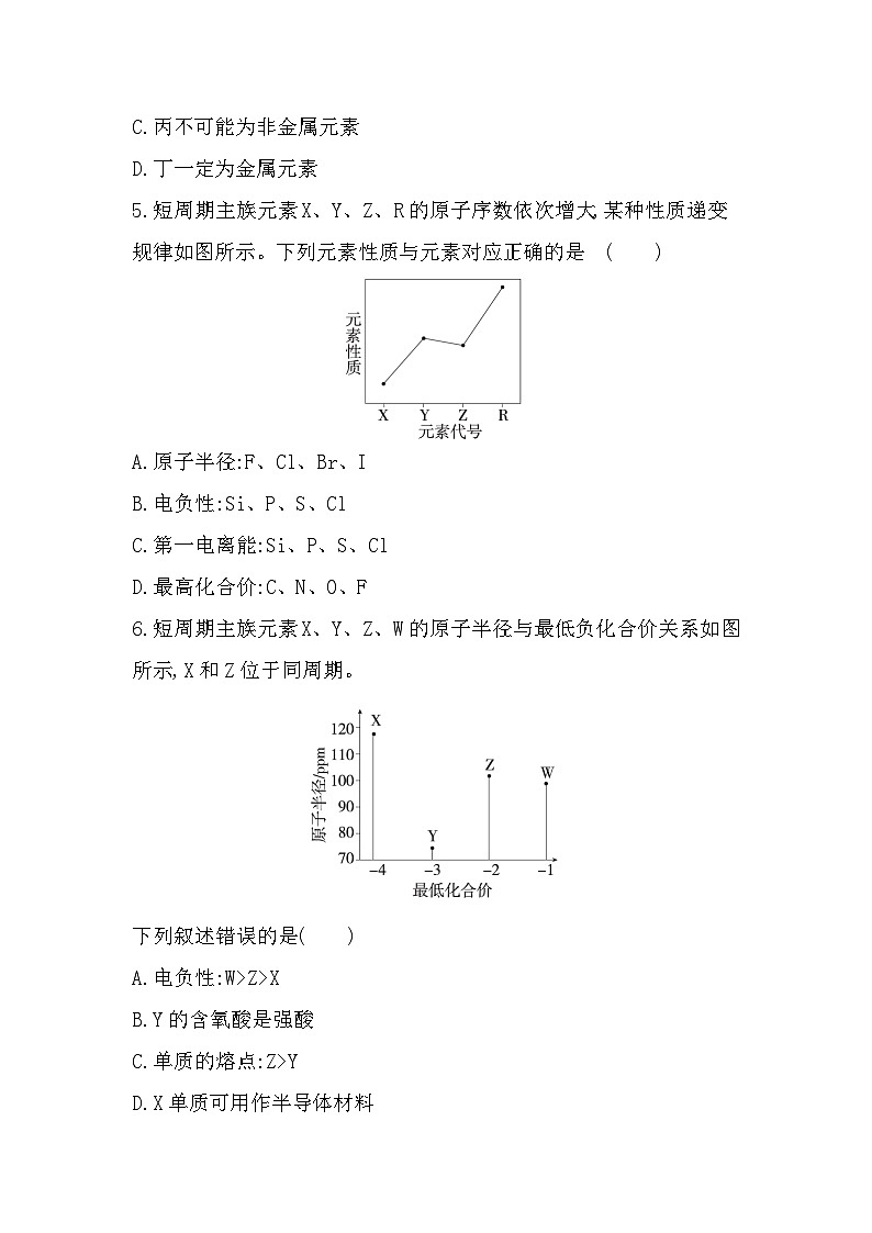 第一章 题型整合练 “位、构、性”在元素推断题中的应用(含答案解析)-鲁科版高中化学高二上册(选必二)第3页
