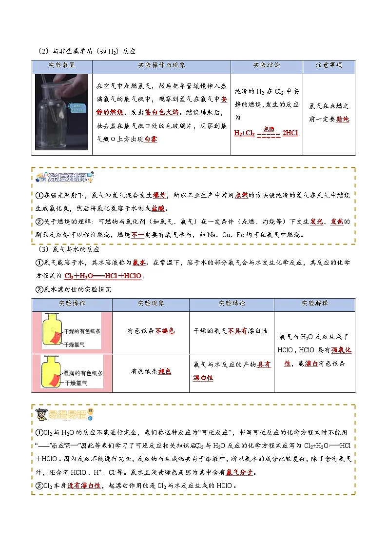 【新课预习】第05讲 氯及其化合物(教师版)-2025年新高一化学暑假衔接讲练 (人教版)第3页