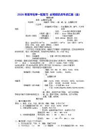 2026年高考化学一轮复习 必背知识点考点汇编（全） 学案