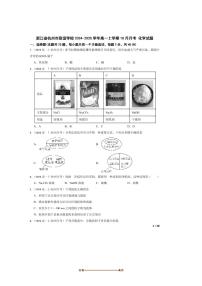 2024～2025学年浙江省杭州市联谊学校高一上10月月考化学试卷