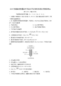 2025年湖南省普通高中学业水平合格性考试化学模拟卷五化学试卷
