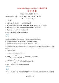 四川省攀枝花市2024_2025学年高二化学下学期期中测试试题含解析