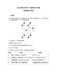 2026届高考化学一轮基础复习训练28 晶体结构与性质