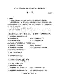 山东省临沂市2024-2025学年高一下学期学科素养水平检测考试化学试题（PDF版附答案）