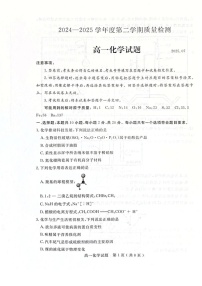 山东省济宁市2024-2025学年高一下学期期末考试 化学试卷