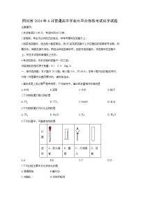 四川省2024年6月普通高中学业水平合格性考试化学试题 有答案