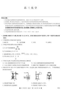 湖北省武汉市九师联盟2026届高三上学期8月开学考试化学试卷（PDF版附解析）