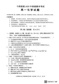 重庆市七校联盟2024-2025学年高一下学期期末考试化学试卷（含答案）