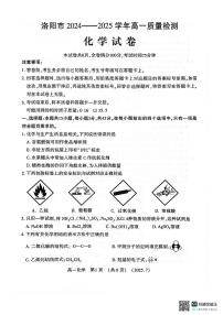 河南洛阳市2024-2025高一下期末化学试卷+答案