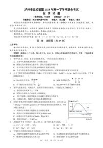 四川省泸州市三校联盟2024-2025学年高一下学期期末联合考试化学试题