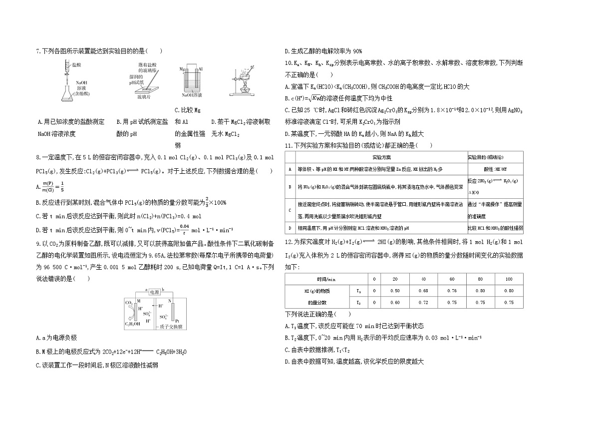 全书综合测评 测评卷(含解析)26版高中同步新教材化学苏教版(2019)选必修1第2页
