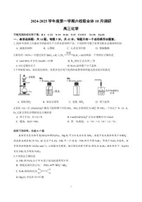 江苏省南京市六校联合体2024-2025学年高三上学期10月期中调研化学试卷+答案