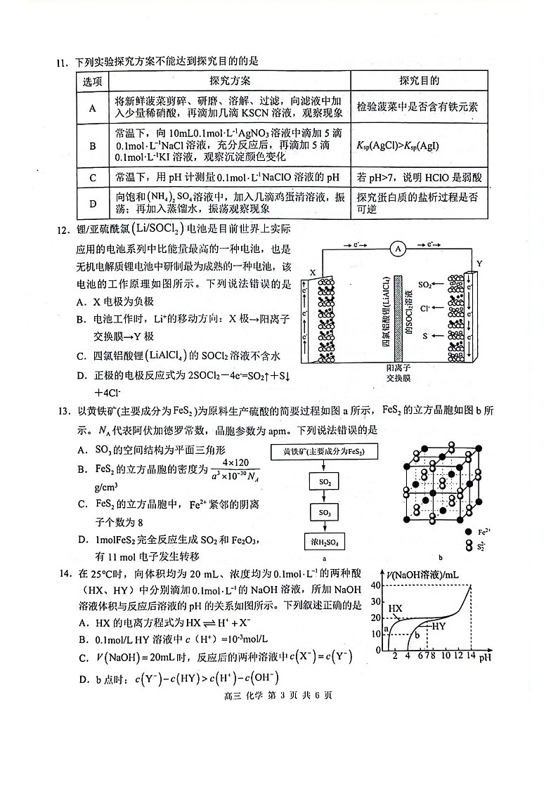 2025届广西玉林市高三下学期第一次教学质监-化学试题(含答案)第3页