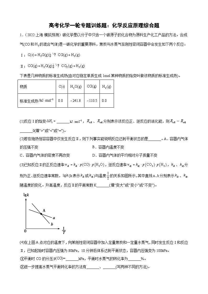 高考化学一轮专题训练题:化学反应原理综合题第1页