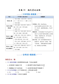 专题08 钠及其化合物(全国通用)-十年(2016-2025)高考化学真题分类汇编(含答案)