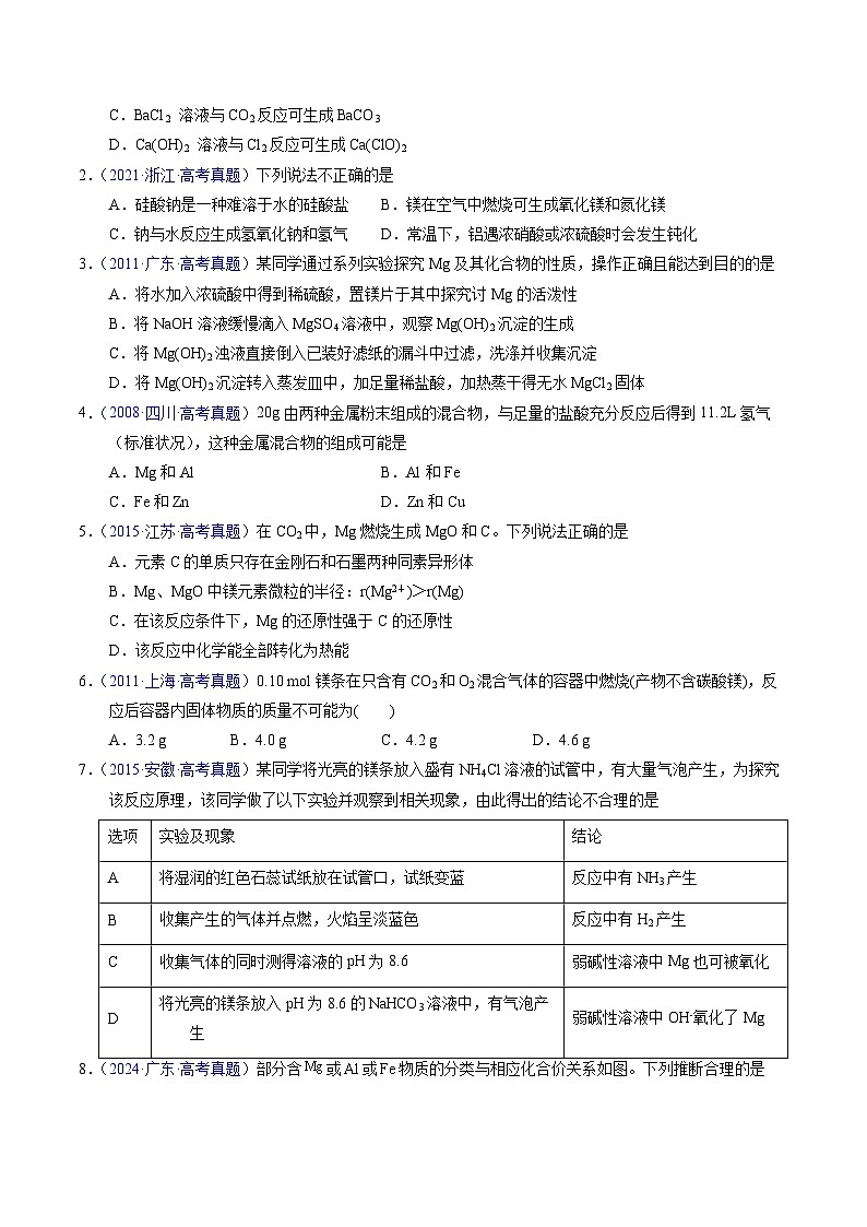 专题09 镁、铝及其化合物(原卷版)第2页