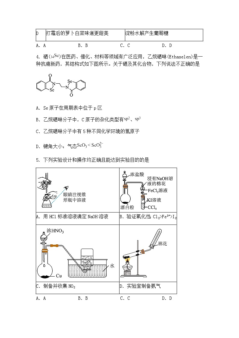 辽宁省葫芦岛市2025届高三下学期第一次模拟考试(一模)化学试卷(含答案解析)第2页
