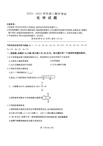 2025届山东辽宁百师联盟高三下学期11月期中考-化学试题（含答案）