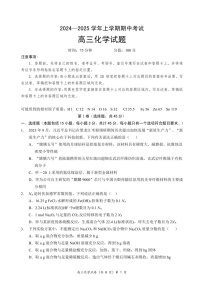 2025届湖北省新高考协作体高三下学期11月期中考-化学试题（含答案）