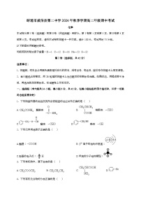 云南昭通威信县第二中学2024~2025学年高二上学期期中检测化学试题（含答案）