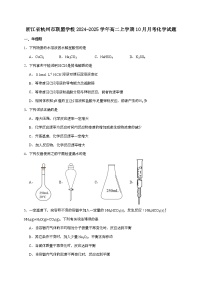 浙江省杭州市联谊学校2024~2025学年高二上学期10月月考化学试题（含答案）