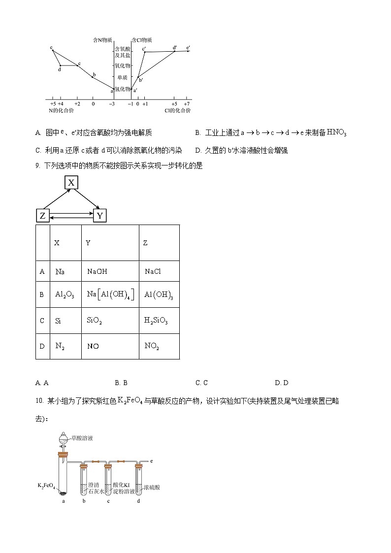 河北省十校联考2025-2026学年高三上学期开学化学试题 Word版无答案第3页