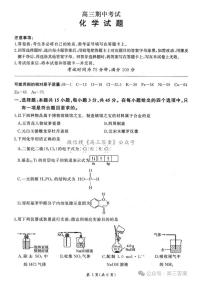 黑龙江省大庆第一中学2024-2025学年高三上学期期中考试+化学试题