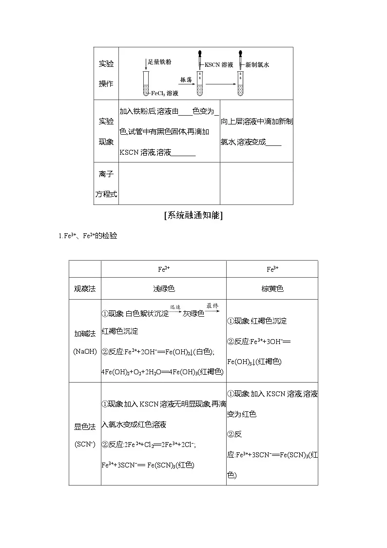 高一化学(人教版)必修一导学案第三章第一节第2课时铁盐亚铁盐(Word版附解析)第2页