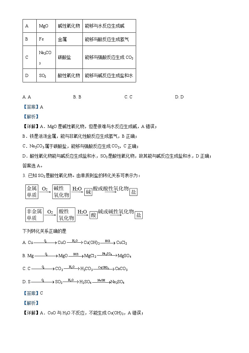 湖北省黄冈中学2025-2026学年高一上学期平行班标准考1化学试题 Word版含解析第2页