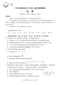 广西省示范性高中2026届高三年级上学期9月份高三联合调研测试化学试题及答案