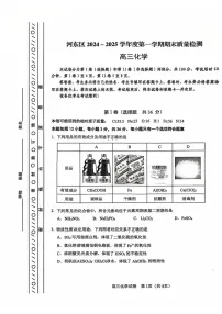天津市河东区2024-2025学年高三上学期期末质量检测化学试题（含答案）