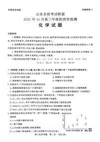 山东名校考试联盟2025年10月高三年级阶段性检测化学试题（含答案）