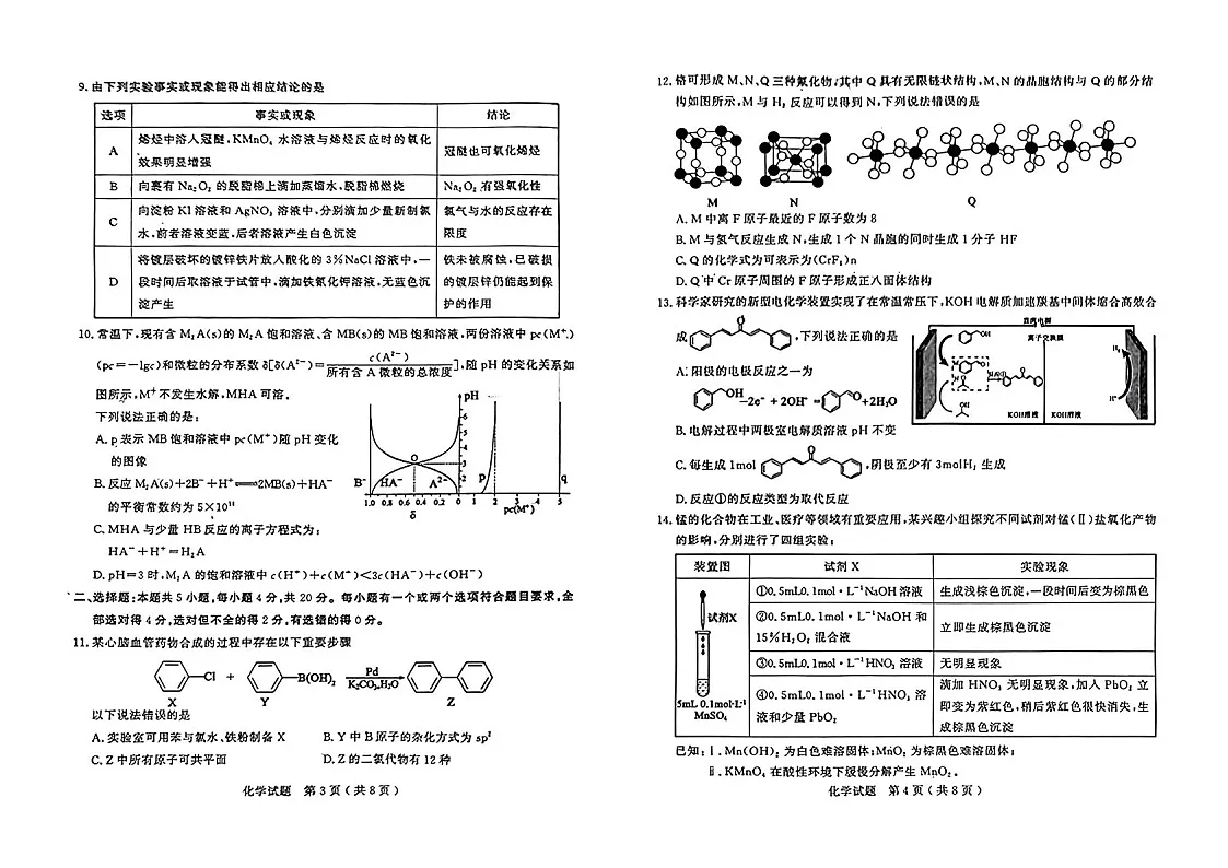 山东省济宁市2025届高三下学期第一次模拟-化学试卷(含答案)第2页