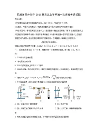 四川省部分高中2026届高三上学期第一次质检考试化学试卷（学生版）